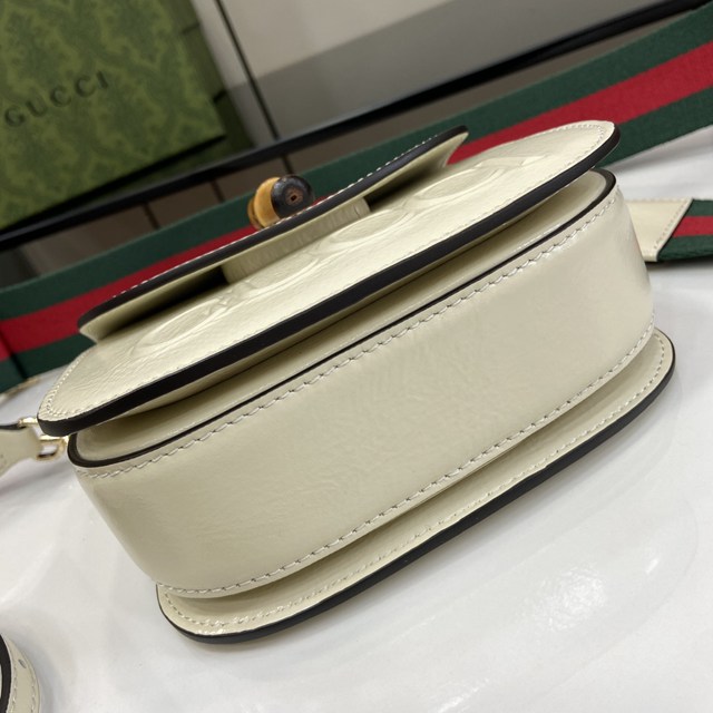 gucci專櫃新款原廠皮手袋 古馳GucciBamboo1947系列迷你竹節手提包 jcp2164